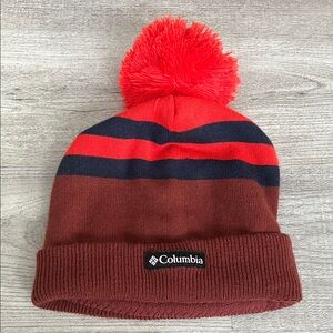 Columbia Red and Brown Striped Beanie